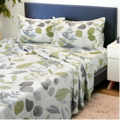 Essina kokvilnas gultasveļas komplekts 4 gabali Super King Fitted Sheet Flat Sheet un 2 spilvenu pārvalki 620 pavedienu skaita kokvilnas Flat Sheet Super King Watercolor