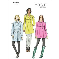 Vogue Patterns V8884 A5 izmērs 6-8-10-12-14 Sieviešu mēteļi un josta