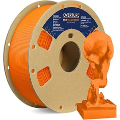 OVERTURE PLA Plus (PLA+) PLA filaments 1,75 mm, profesionāla PLA izturība, 1 kg filamenta, izmēru precizitāte 99% ticamība +/- 0,03 mm, 3D printeriem (oranža)