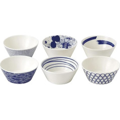 Royal Doulton Tapas-Schalen 11 cm Porzellan Pacific-Set, 6 Stück, Edelstahl, blau/weiß, 4,5