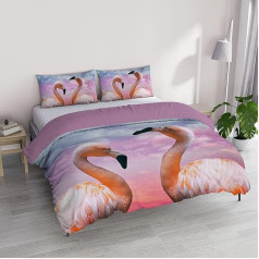 Itāļu gultasveļa Goodnight Digital Print Mikrošķiedras mikrošķiedras Flamingo sega Double Set