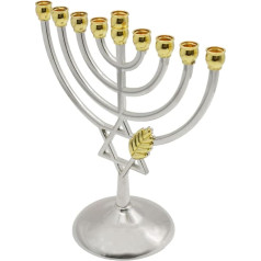 BESPORTBLE Hanukkah Menora Hanukkah 9 zaru sveču turētājs Ebreju sveču turētājs Dekoratīvs sveču turētājs Metāla svečturis galda apdare kāzu galda dekorēšanai