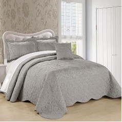 Home Soft Things Serenta Damask 4 gabaliņu gultas pārklāju komplekts, King Size, Ash Grey