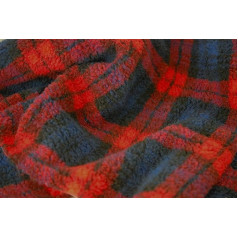 Kunstpelz Sherpa Fleece auduma audums - Rot Blau Blackwatch, 1Mtr - 150cm x 100cm