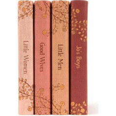 Juniper Books Little Women Book Set | Четырехтомный комплект книг в твердом переплете с индивидуальными пыльными жакетами | Автор Луиза Мэй Олкотт