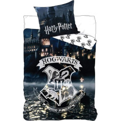 Harry Potter Hogwarts Glow in The Dark, divdaļīga, 135 x 200 cm, 80 x 80 cm, 100% kokvilna