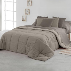 SomniHome Bettdecke, zweifarbig, wendbar, für 150/160 cm, Mikrofaser, silts, leicht, Qualität, 400 g, Beige, Sand 250 x 260 cm