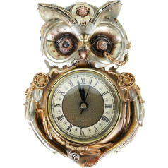 VOGLER Joh. Vogler GmbH Steampunk Owl Wall Clock 21 cm Steam Punk Nude Retro Clock Clock Clock Figure