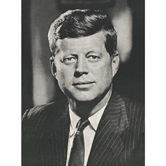 Artery8 John F Kennedy portrets prezidents Usa Bw foto bez rāmja sienas mākslas drukas plakāts Home Decor Premium Porträt Präsident Fotografieren Wand Zuhause Deko