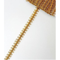 5 Yards, 10 mm, gestrickte Spitze für Hochzeitsfeiern, Kleidungsbesätze, Verzierungen, DIY-Band, handgefertigtes Bastelmaterial, Nähkanten-Dekore, Dunkelgold