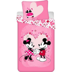 Jerry Fabrics Mickey and Minnie Love sega 140 x 200 cm + spilvendrāna 70 x 90 cm Poliesters