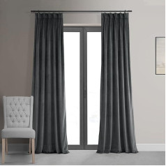 HPD Half Price Drapes Signature VPCH-184005-120-FP Samta aptumšojošie aizkari guļamistabai, 25 x 12 collu plisēti paneļi, dabīgi pelēki