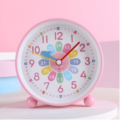 DAWRIS modinātājs Nakts klusais modinātājs Nakts klusais modinātājs Nakts klusais modinātājs Non Ticking Battery Operated Learning Clock Bērnu modinātājs Cute Kids Clock Mazie galda pulksteņi guļamistabai Mājas Virtuve