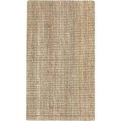 HAMID - Kerala Juta-Teppich, 100% Jutefaser-Teppich, Handgewebt, Teppich für Wohnzimmer, Esszimmer, Schlafzimmer, Flur, Natürliche Farbe (60x110cm)