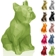 Candellana Handmade Bulldog Low-Poly Candle Gift - Smieklīgi - Dekoratīvās sveces - Mājas dekors - Dāvanas draugiem - Kokvilnas dakts - Degšanas laiks 24 stundas - Lime Candle