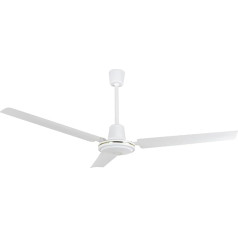 Orbegozo CF 86140 - Griestu ventilators, 140 cm diametrs, 70 W, 5 ātrumi, sienas vadība, 3 metāla lāpstiņas, balts