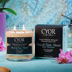 CYOR aromātiskā svece Tiare-E-Monoi 240g 100% dabīga, ar rokām ražota Francijā