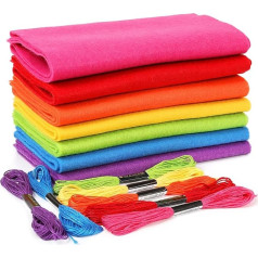 ZAIONE Soft Felt auduma loksnes Rainbow 7 ruļļi 21 x 90 cm Asorti bieza filca ruļļi amatniecībai