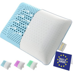 SLEEP COMFY Luxury Ocean Puff Aromterapijas spilvens ar pārvalku Visco Memory Foam spilvens Ergonomisks ortopēdiskais kakla spilvens Spilvens miega spilvens muguras gulētājiem, vēdera gulētājiem Sānu gulētājiem