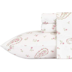 Laura Ashley Home Satin Collection Bettlaken-Set - 100% Baumwolle, seidig-glatter und leuchtender Glanz, knitterfreie Bettwäsche, 4-teilig, Queensize, Bristol Paisley