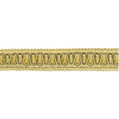 DecoPro 5 Meter-Stück Vintage-2,5 cm (Breite und Gold-Gimp Braid Verzierung - Stil # 100hg Strahlen, Farbe Golden 4875 (18 m)