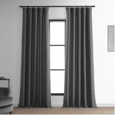 HPD Half Price Drapes FLCH-FM20104-96 Itālijas mākslīgā lina aizkari Anchor Grey