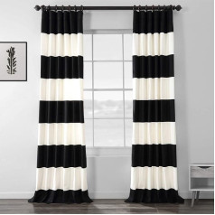 halben Preis Drapes prct-hs01-84 horizontale Streifen Baumwolle Vorhang, Textil, Onyx Black & Offwhite, 50 x 108