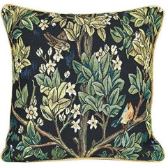 Signare William Morris Wandteppich-Kissenbezug, 45 x 45 cm, dekoratives Sofakissen mit Baum des Lebens und Orangenbaum, Blau