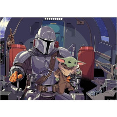 Komāra Zvaigžņu karu sienas attēls | Mandalorian The Child Cockpit | Dekorācijas plakāts Art Print | Izmērs 70 x 50 cm | WB-SW-004-70x50