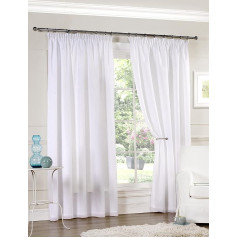 Emma Barclay AALI9072WHT zīmuli plisē oderēts Voile aizkari platums 90cm x kritums 183cm