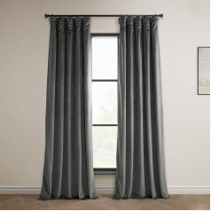 HPD Half Price Drapes VPYC Heritage plīša samta aizkars (1 panelis), Pepper Grey, 50