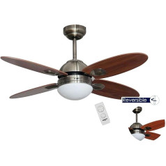 bastilipo Ceiling Fan with Remote Control E27, 60 W, Antique Bronze, 105 x 41 cm