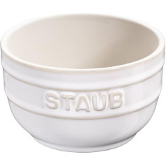 Staub 8 cm apaļais keramiskais deserta trauks, 6 kārbas, ziloņkaula baltā krāsā