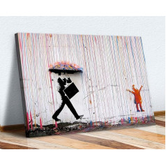 Banksy Rain Canvas Wall Art 36x24 collas