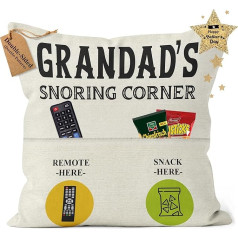 CROWNLY CRYSTAL® Grandpa Snoring Corner Dāvana vīriešiem Spilvenu pārvalks Ziemassvētki 45 x 45 cm Dāvana vectēvam no mazdēla Ziemassvētku dekorēšana Dzimšanas dienas Pensionēšanās dāvanas Dāvanas vectēvam Labākais vectēvs