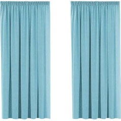 H.Versailtex Verdunklungsvorhänge für Schlafzimmer, Küche, Wohnzimmer, verschiedene Größen und Farben, Polyester, Canal Blue, 2 x W46'' x D54''