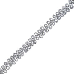 5 metrų ilgio aukso sidabro juostos Spitzenbesatzband Gold Silber Tausendfüßler geflochtener Spitzenbesatz für Nähzubehör DIY Handwerk Hochzeit Party Dekor-LC025silver-10mm