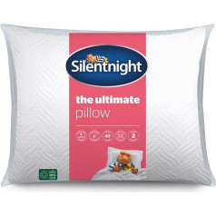 Silentnight Ultimate spilvens - mīksts un atbalstošs gultas spilvens ar luksusa stepētu Pinsonic Soft Touch pārvalku, mazgājams veļas mazgājamā mašīnā un hipoalerģisks muguras un sānu miega laikā, 1 gab.