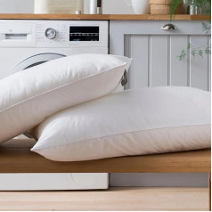 The Fine Bedding Company Spundown Square Cushion Medium Support Mīksts 100% kokvilnas pārvalks Mašīnā mazgājams hipoalerģisks