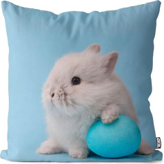 VOID Osterhase Osterei Ostern Kissenbezug 40x40 Kissenhülle Polyester Zierkissen Couchkissen Ostern Osterdeko Deko, Kissen Größe:40 x 40 cm