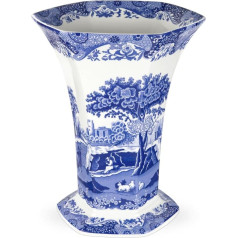 Zila itāļu Porcelāna vāze Sechseckige Porzellanvase Kollektion, 27 cm groß, blau/weiß