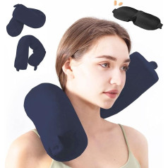 Hxcxrst Travel Pillow Memory Foam Neck Pillow Support Pillow for Neck, Chin, Waist and Leg Support, Suitable for Airplanes, Buses, Trains. (Slēptā zaļā krāsā)