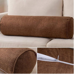 Roll spilvens Bolster Memory Foam garš cilindriskais spilvens 15x40cm muguras apakšējās daļas ceļgala kakla atbalsta spilvens ar noņemamu mazgājamu pārvalku (kafija)