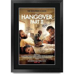 The Hangover 2 Bradley Cooper, Zach Galifianakis Dāvanas Iespiests plakāts ar autogrāfu, kas parakstīts ar autogrāfu - A3 ierāmēts filmas faniem