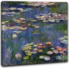 Niik Frame the Water Lilies 3 by Claude Monet False D 'Author Print on Canvas Con Telaio (BC) 60 x 60 x 1.7 cm