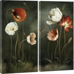 Wieco Art Liela 2 gab Modern Floral Giclee Canvas Prints Artwork Mūsdienu krāsains Ziedi Oil Painting Reproducēšana Glezniecība Reproducēšana Green Pictures on Canvas Sienas Māksla Dzīvojamā istaba Guļamistaba