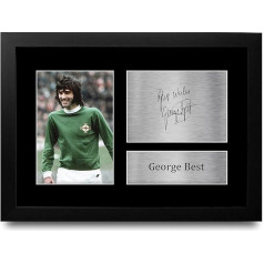 HWC Trading FR A4 GEORGE BEST IRELAND DĀVANA PRINTED AUTOGRĀFA FOTO PRINTED AUTOGRĀFA FOTO FOTBOLS