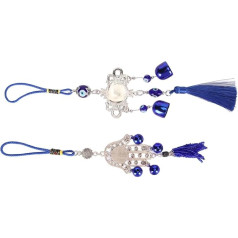 Acs karājas ornaments gab Zvaniņš Mājas sienas piekaramais rotājums Blue Blessings Blue Eye Retro Fringe Trim