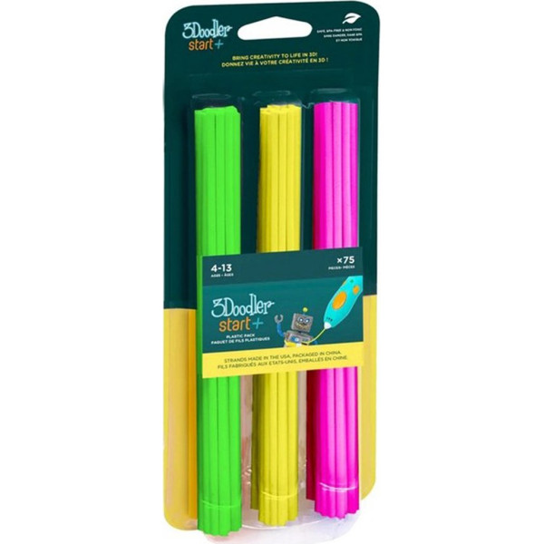 Filaments start eco, 2,5 mm, 75 gabali, neona spīdums, zaļš, dzeltens, rozā 3ds-eco-mix4-75