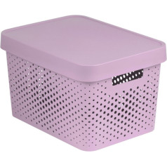 Ажурный контейнер с крышкой Infinity 17L розовый